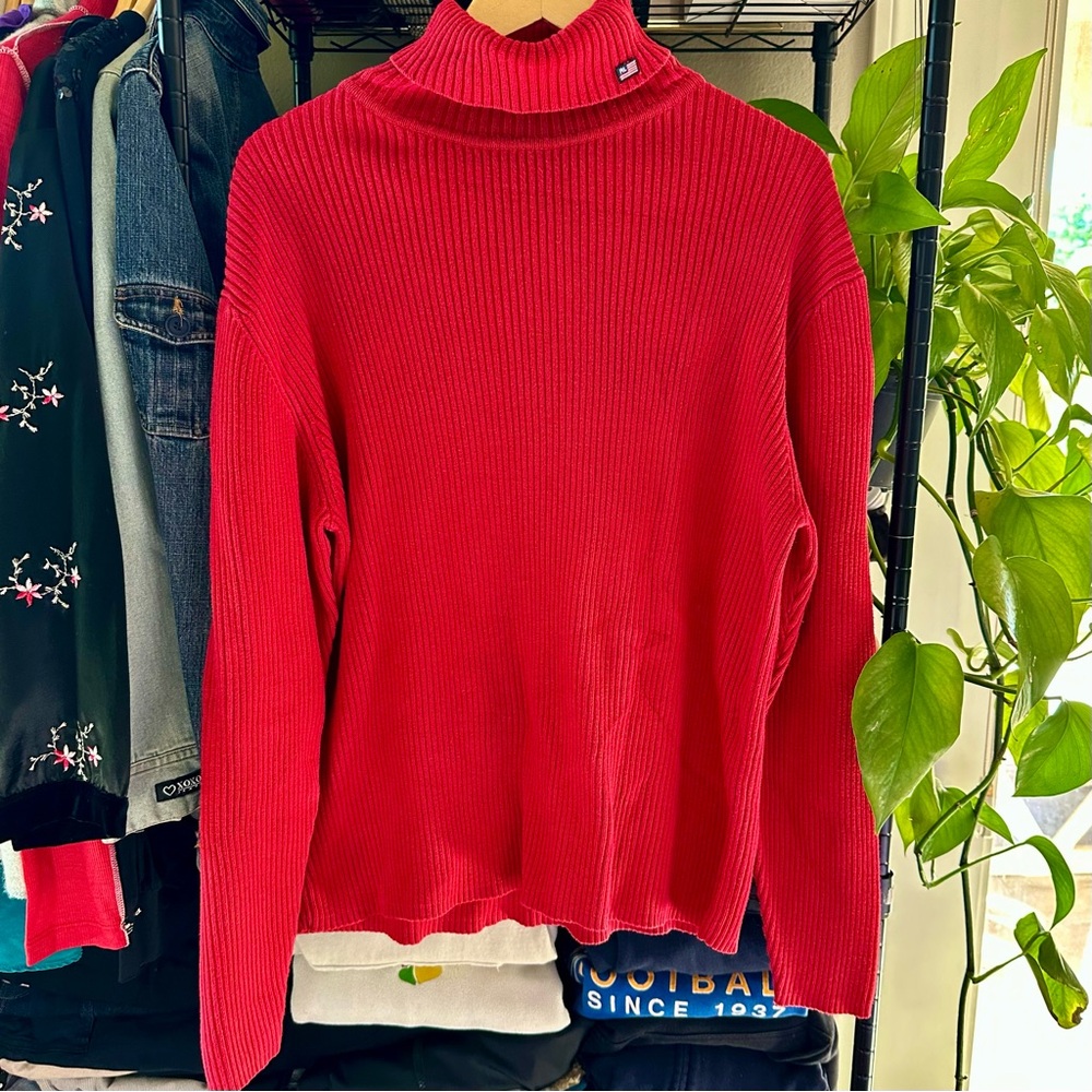Ralph Lauren Red Turtleneck Sweater Vintage